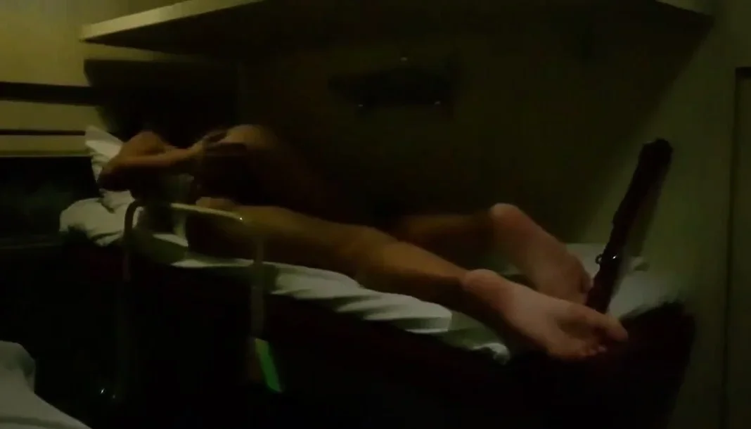 Girl flash in the train