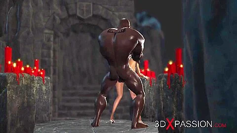 A horny bride gets fucked by a big black cock in the dungeon