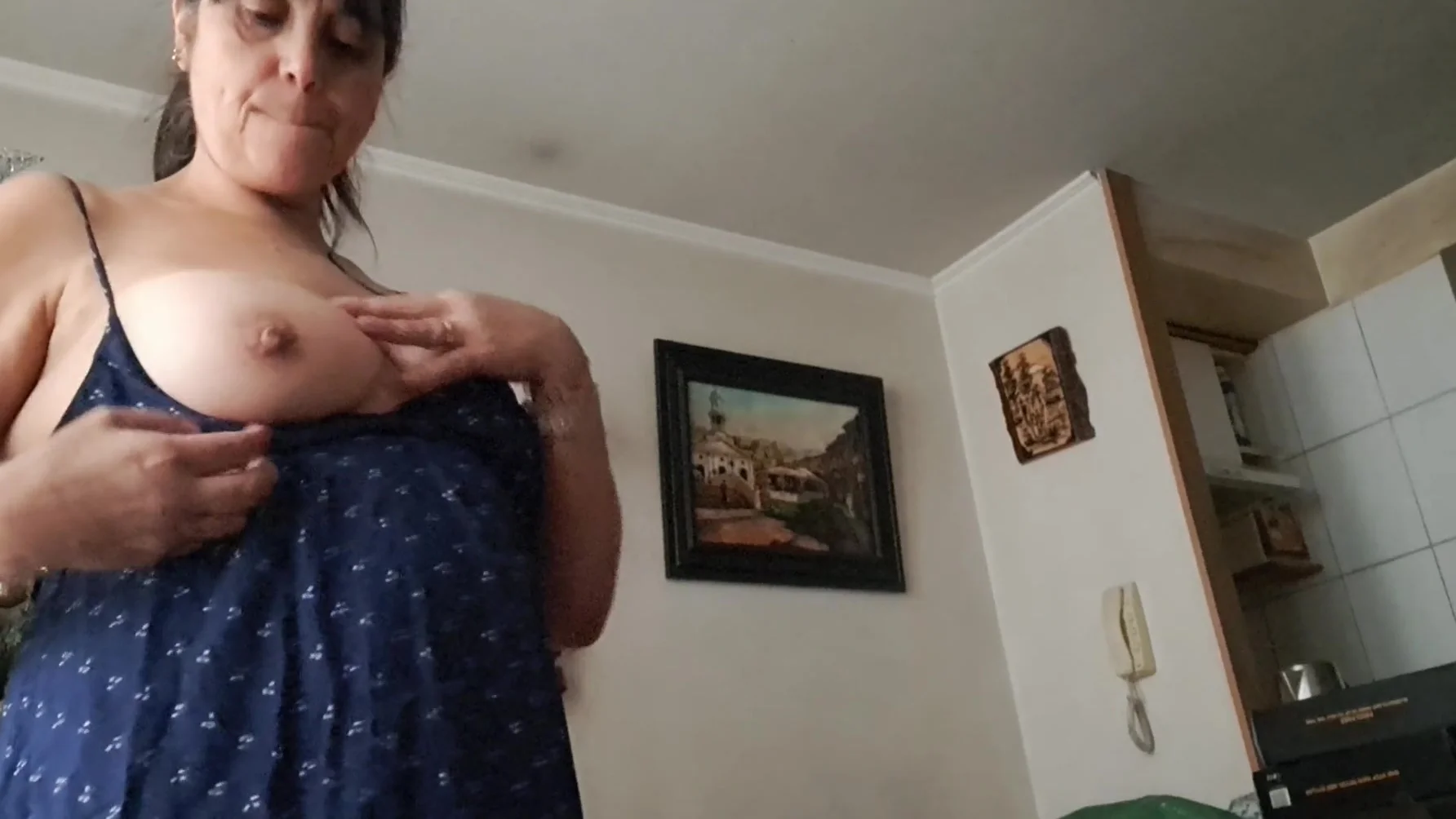 Stepson Asks Stepmom To See Her Pussy And Tits To Give Himself A Handjob