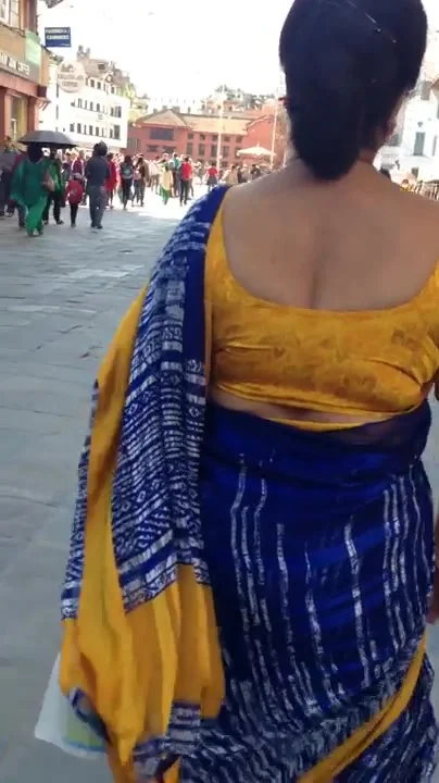 deep cut sexy blouse back aunty