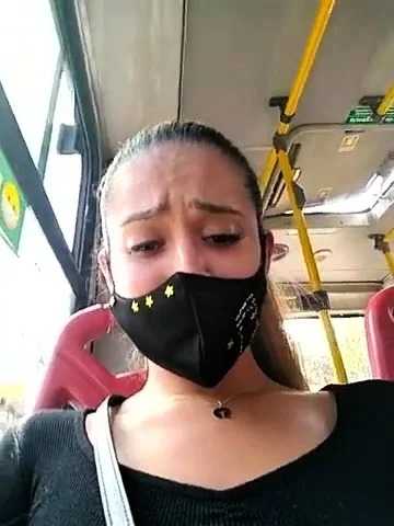 Sara squirts on the bus