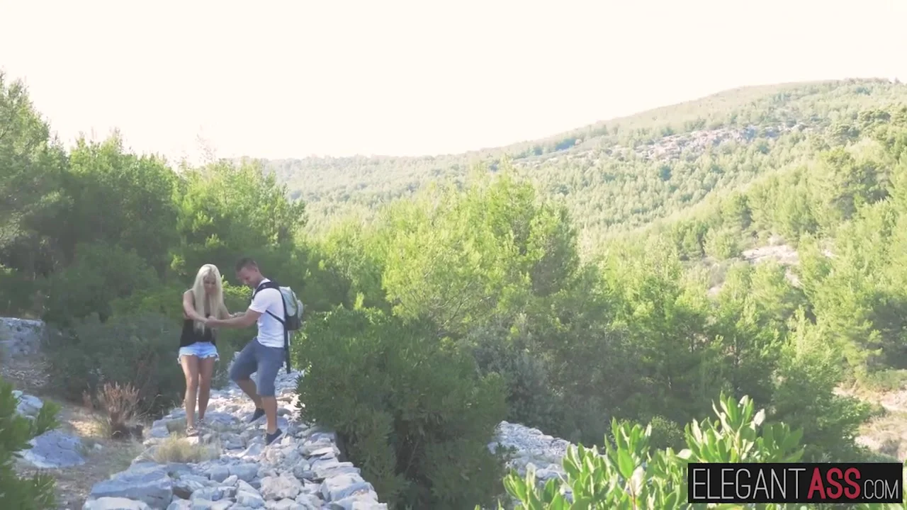 Blonde babe Chloe Lacourt gets it in the ass in the nature