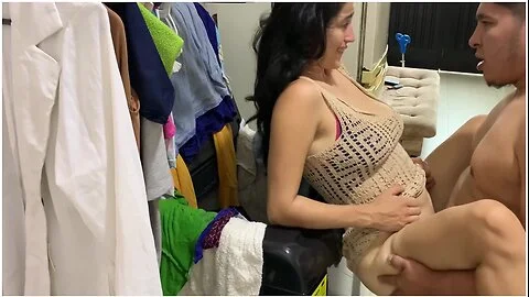 My Stepsister Gets Stuck In The Washing Machine And I Unclog Her With My Cock