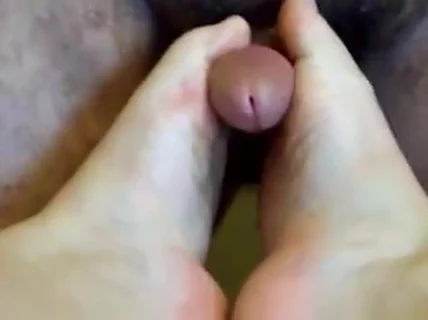 Mature wife footjob and handjob