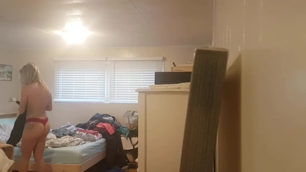 Real in young girls bedroom getting dressed for the day
