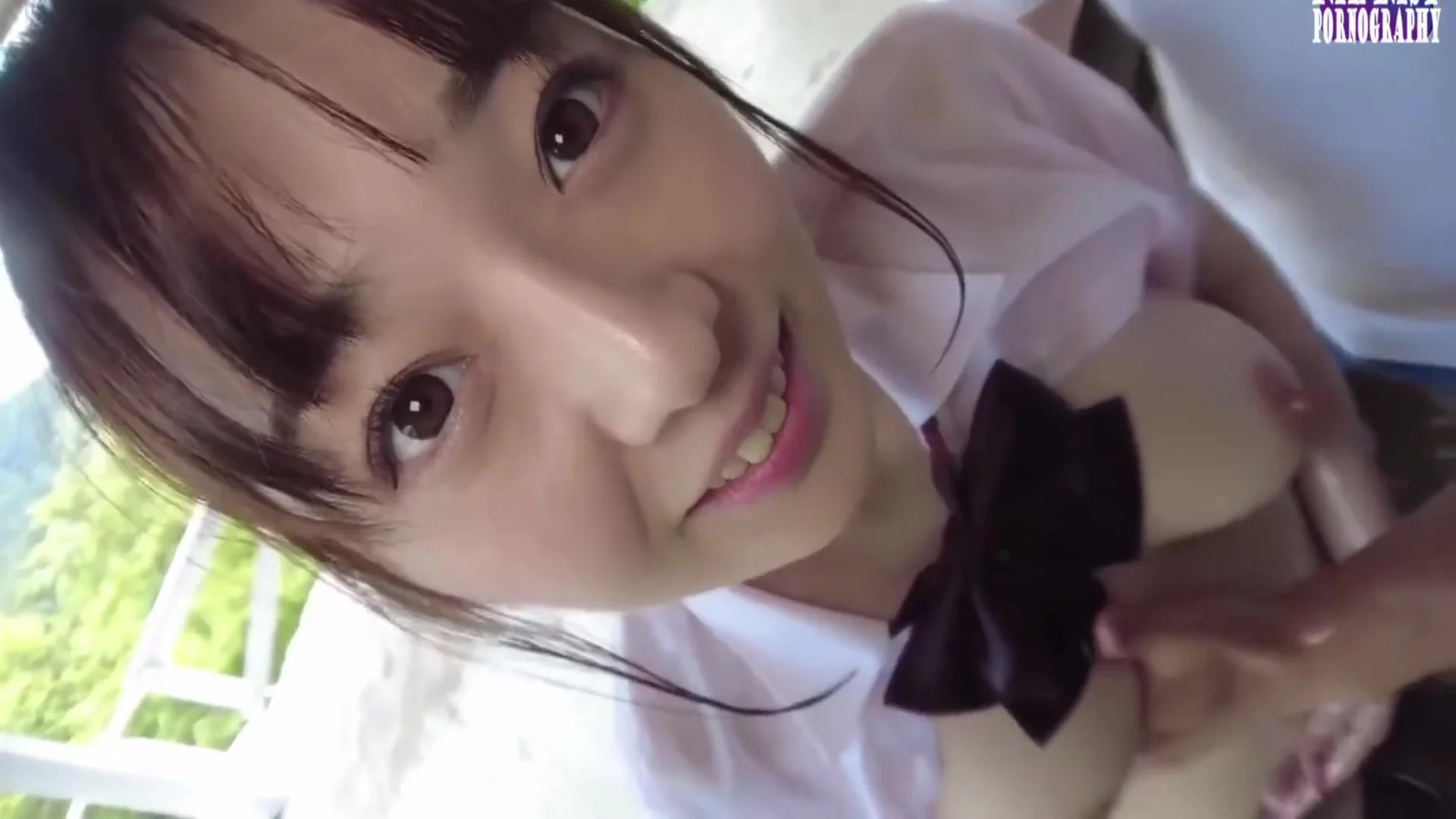 Rina Takase In Slick Outdoor Tease With A Pink Tipped F Cup Beauty Soaked In Oil