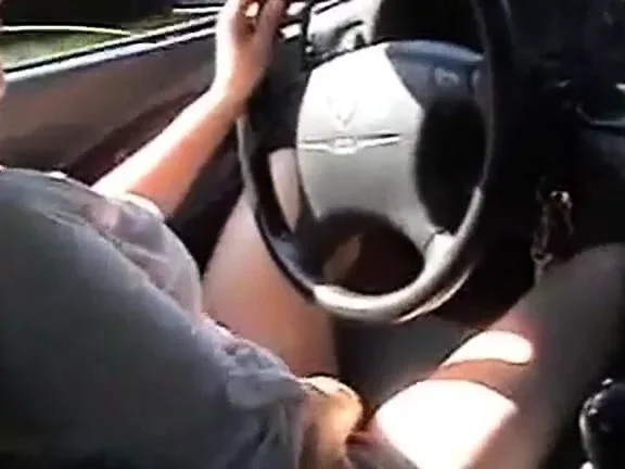 blonde girl masturbating in the car