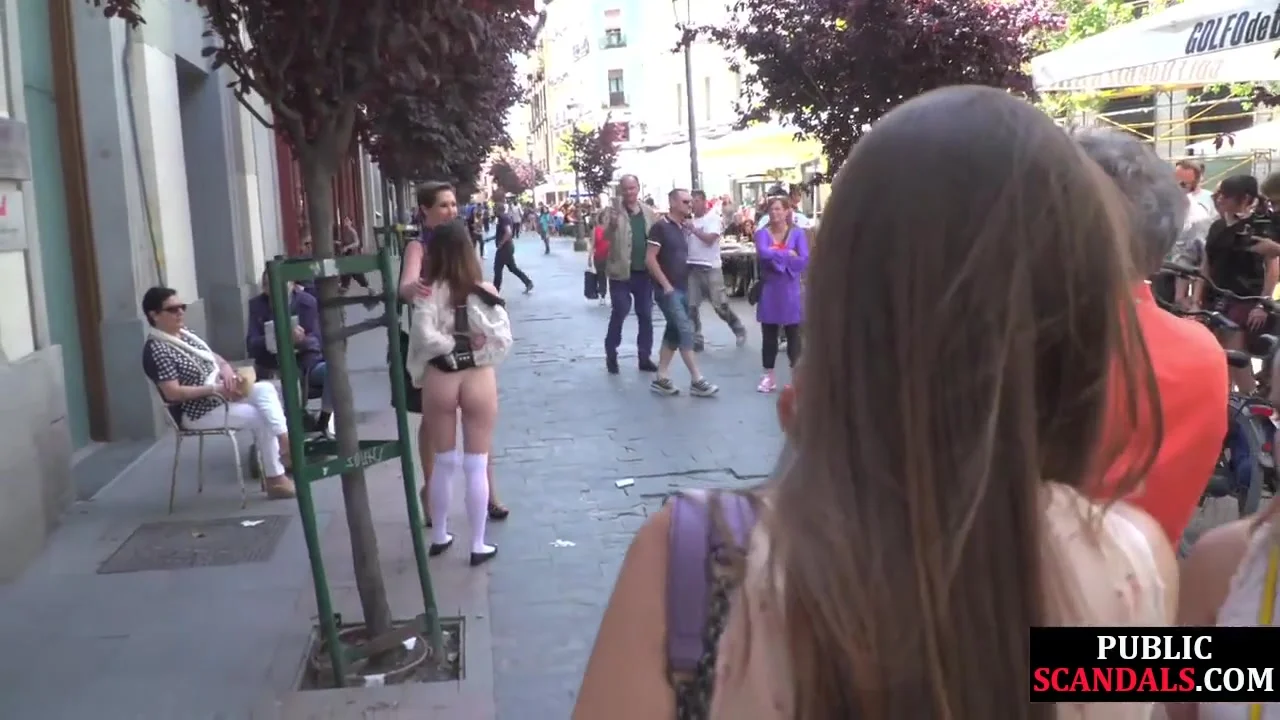 Naked slut public exposed and humiliated outdoor by domina