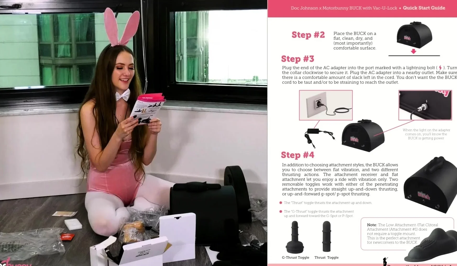 Sex Toy Reviewer Nip Slips Unboxing Motorbunny BUCK -
