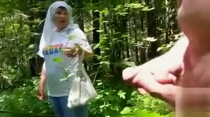 Naked in the forest and jerking off to a mushroom picker