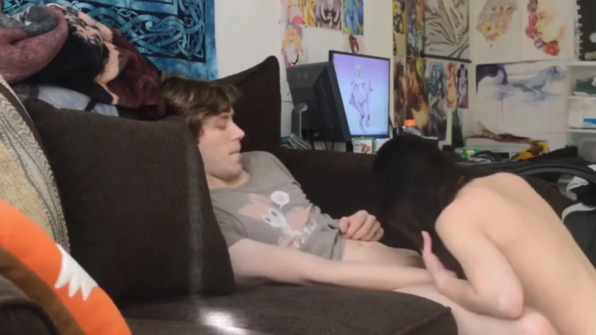 Lucky Dude Cums Inside Her New Roommate Bitch after School