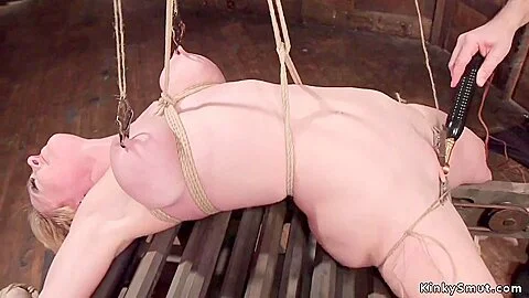 Backbend Bondage For Huge Tits Blonde Sub