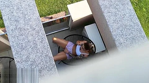 Caught my neighbors Step daughter masturbating on her balcony