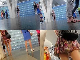 Best upskirt scene by young girl in sexy mini skirt