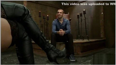 mistress in leather thigh high boots enjoys her boy toy