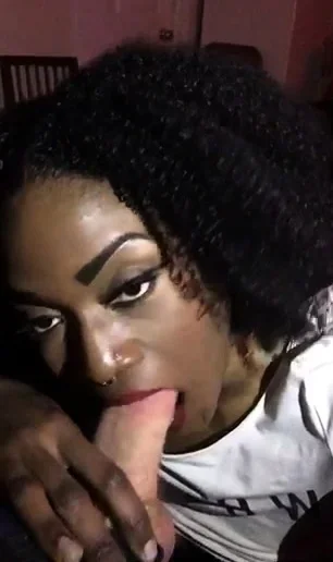 Black Girl Slurps Thick Penis