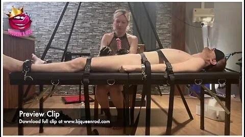 Femdom Straps Down Cuck On Bondage Table, Edges His Cock & Ruins His Orgasms