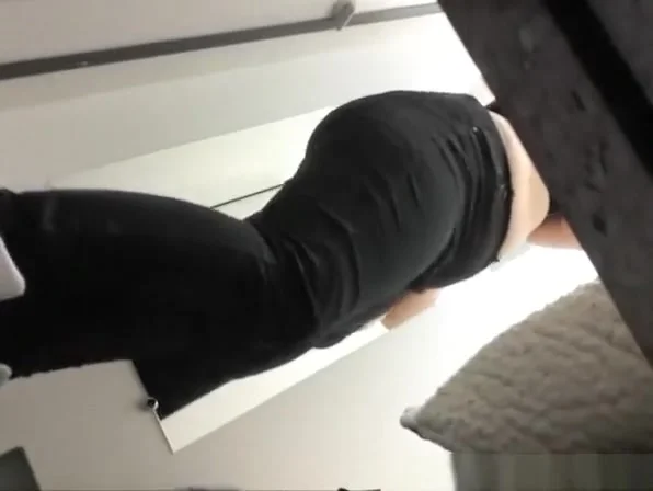 Blonde girl spied trying new bras
