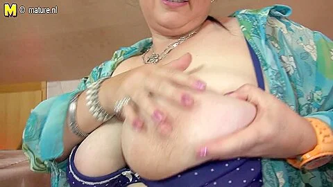 Huge Breasted German Mature Lady Playing With Herself At Home - MatureNL