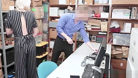 Angry blonde teen 18+ makes a big problem in the store