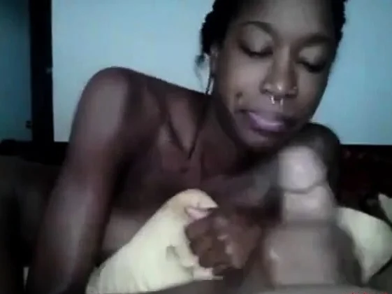 Sweet Ebony Girlfriend Sucks Dick