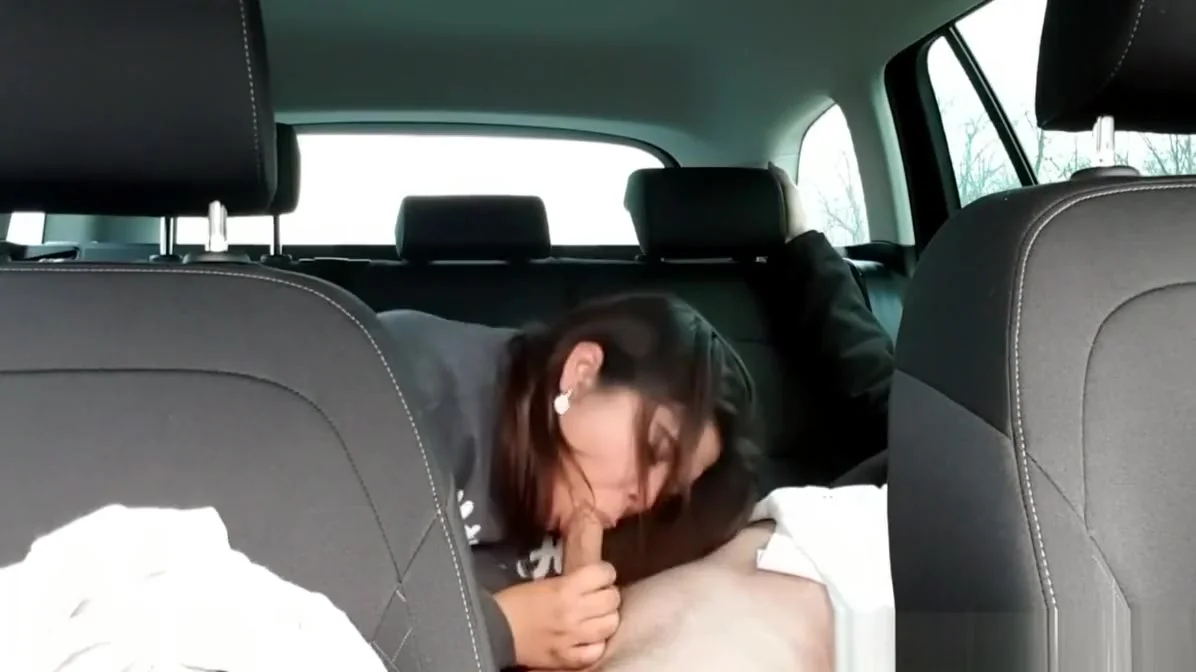Young Step mom giving a blowjob in the car