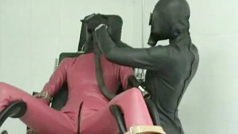 Heavy Latex Rubber Lesbians Lezdom Breath Play Gas Mask Gyno Clinic Bondage