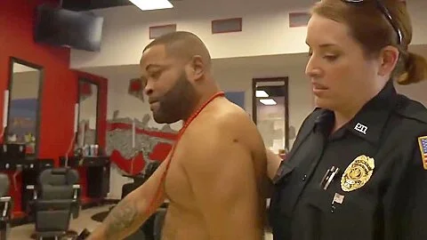 Horny dude banging two busty cops