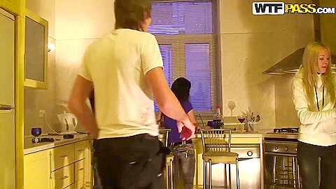 Kitchen amateur teen 18+ video with pretty girls