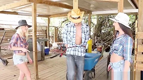 Busty teen 18+ cowgirls got caught tied and fucked a cowboy