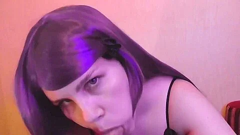 Naughty Sucks Cock Pov Blowjob And Cum On Face With Purple Bitch