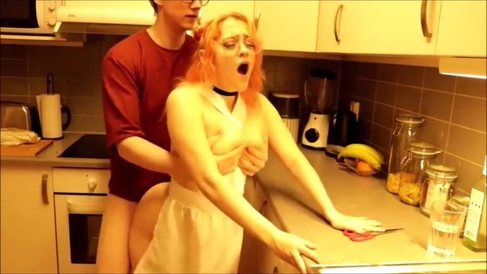 teenager 18+ fucked doggy style in kitchen