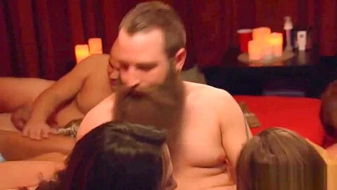 Married couple enjoyed massive groupsex in the red room