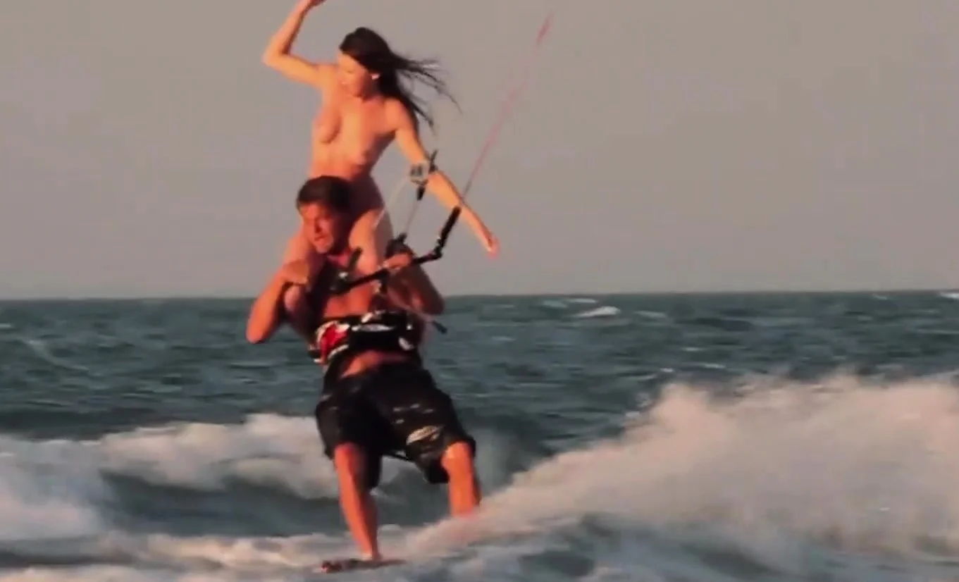 Beautiful babes enjoyed a hot surfing so naked and sexy