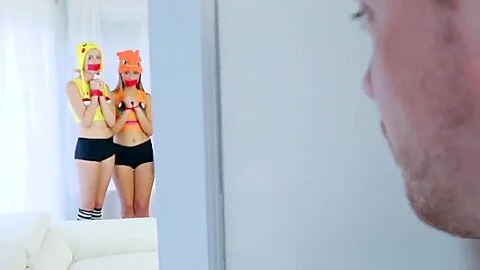 Pokemon teen 18+ chicks caught by the hunters big dick