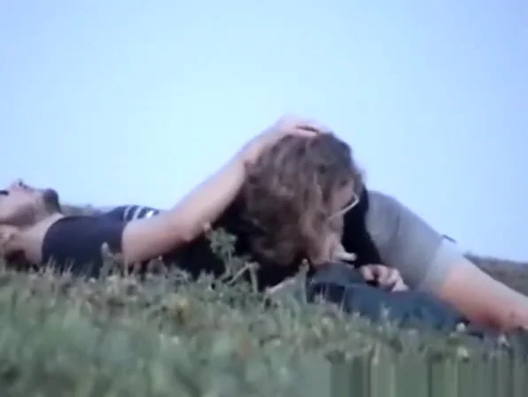 Girl in glasses blowjob in the public park