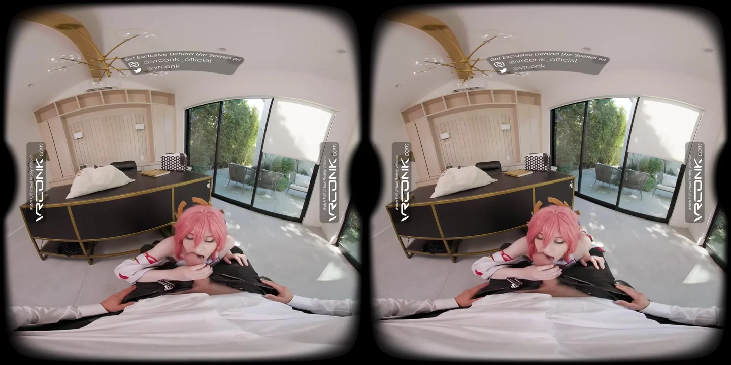 VR Conk Genshin Impact Yae Miko A sexy teen 18+ Cosplay Parody with Melody Marks In VR Porn