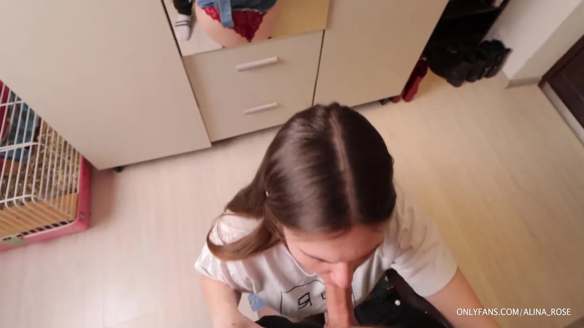 Step Sister Apologizes On Her Knees For Coming Home Late