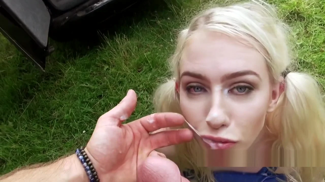 Blonde stranded teen 18+ sucks big cock outdoor