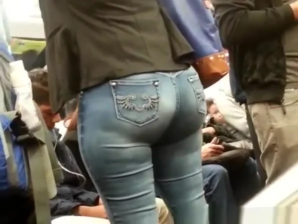 Big ass in tight jeans pants