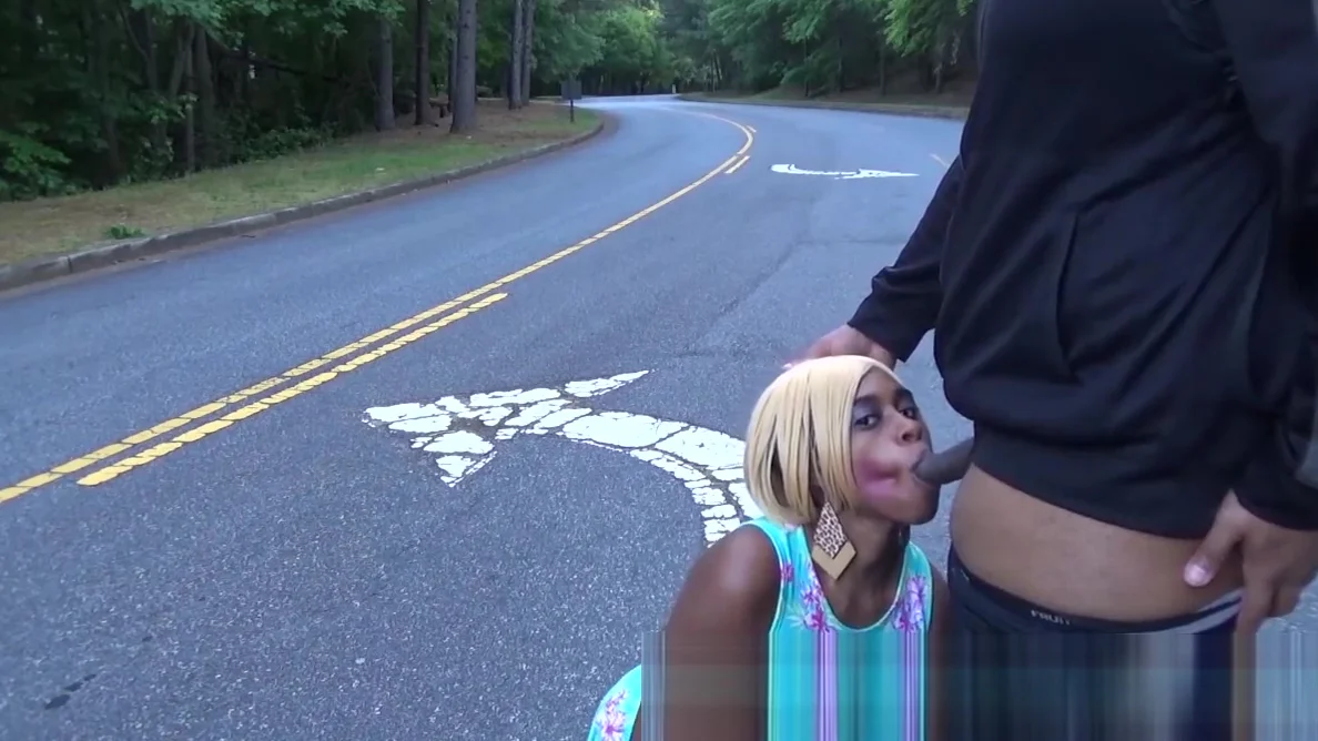 Msnovember Sucking Cock In Road Sloppy Blowjob Ebony teen 18+
