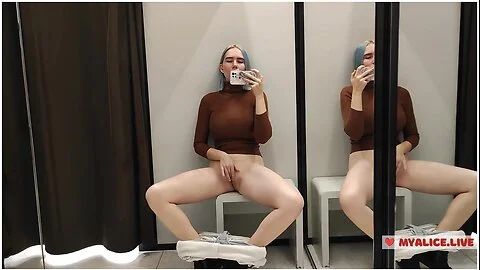 Masturbation In A In A Mall. I Try On Haul Transparent Clothes In Fitting Room And Mast