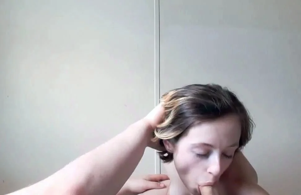 Beautiful Teen with Small Tits Sucks and Swallows