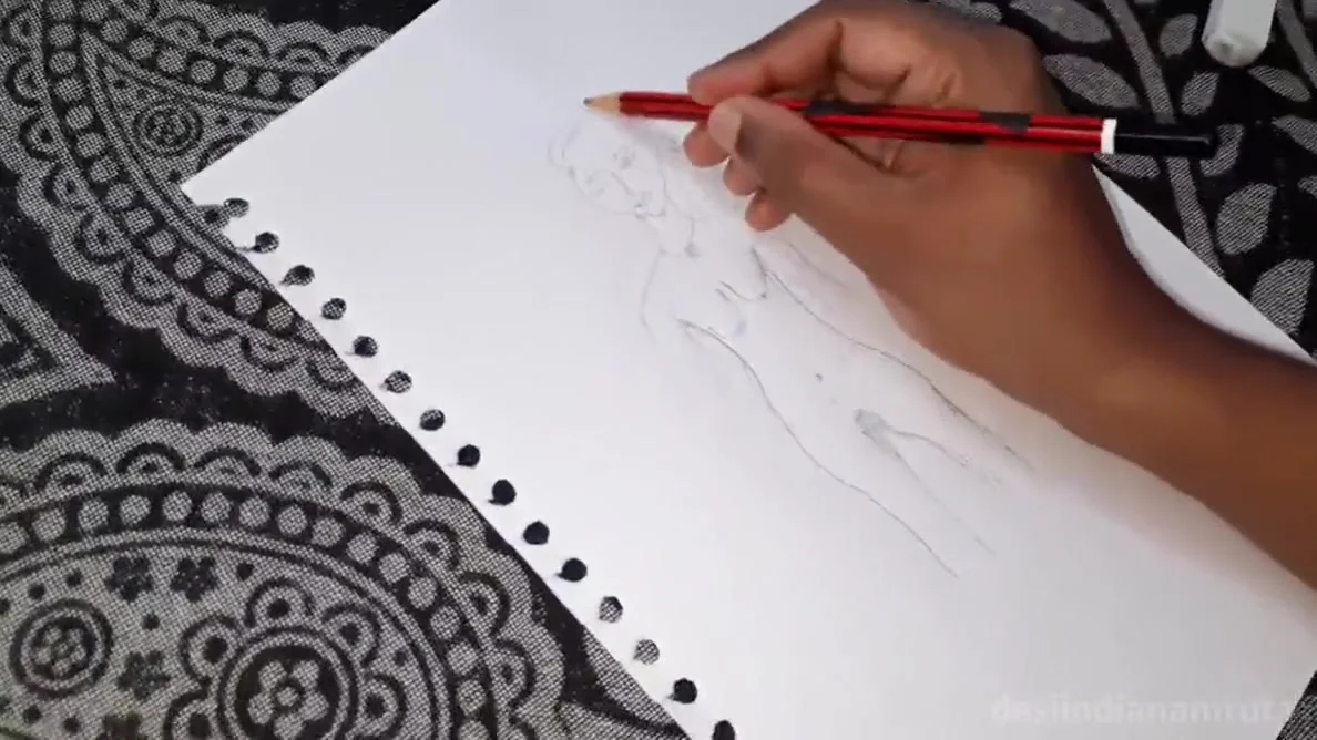 She Gets Orgasm When Painting Herself Nude. With Pussy & Boob Rubbing..desi Bhabhi Indian!!