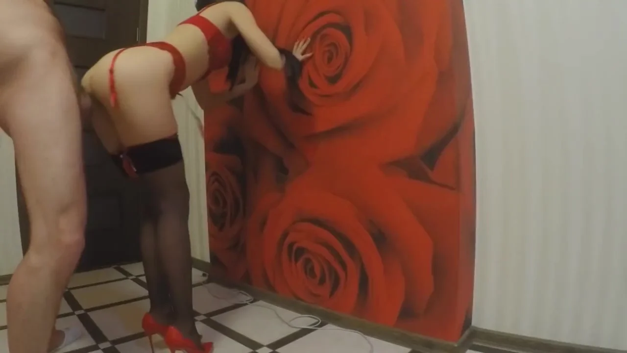 Perfect body milf in red fucked hard from behind