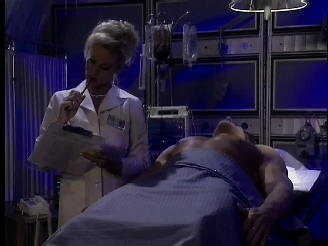 Horny blonde doctor gives her patient a daring sexual treament