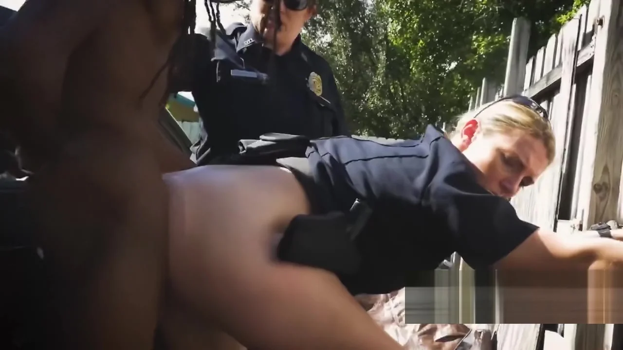 Artist gets caught for painting gang signs by busty milf cops