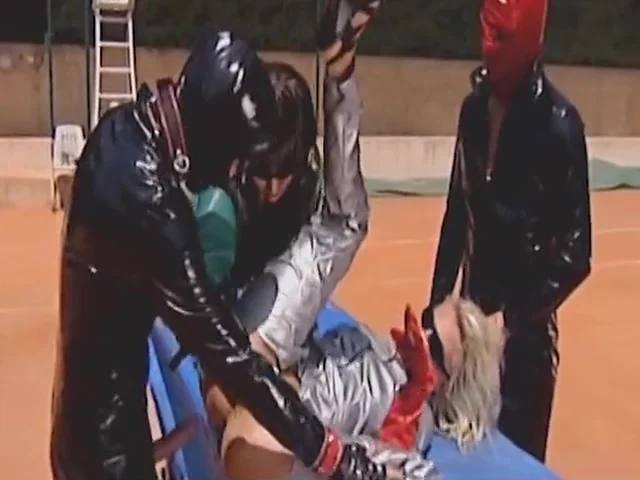 Pamela Stealt - Latex German Bitches Assfucked And Fisted In The Foursome On The Tennis Court