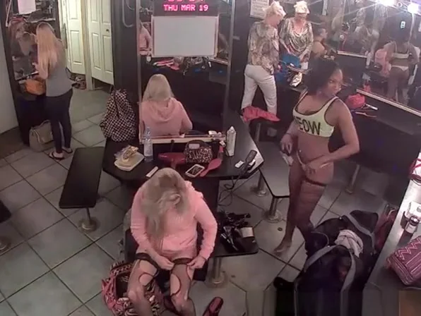 Video record of a strippers dressing room