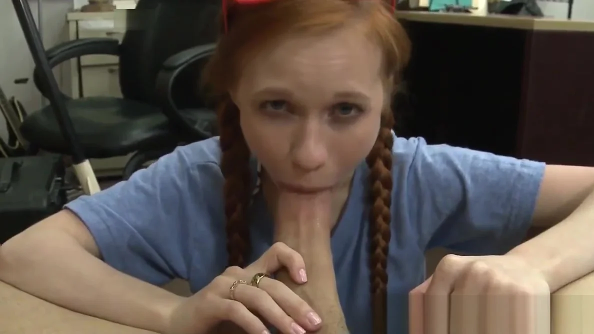 Pigtailed redhead pawnee facialized for cash